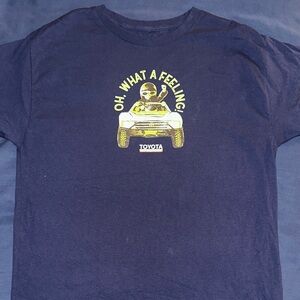 Toyota "Oh What A Feeling" Graphic Tee - Navy with Neon Yellow